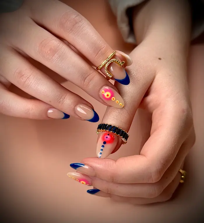 Detailed nail design at Debh Nails studio